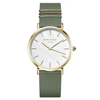 West Village Brass & Leather Strap Watch WFGG-W85B