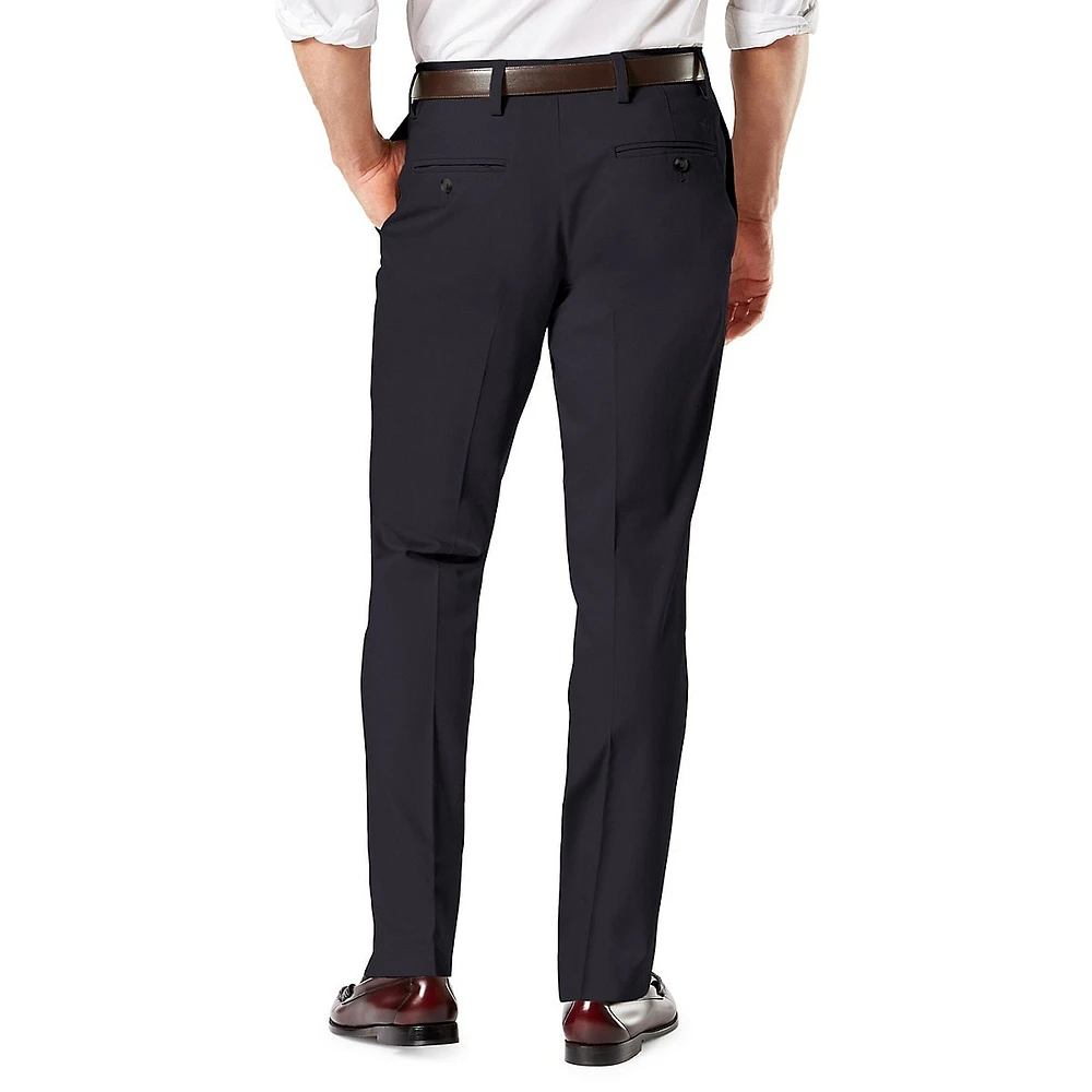 Straight Fit Signature Khaki Flat-Front Pants