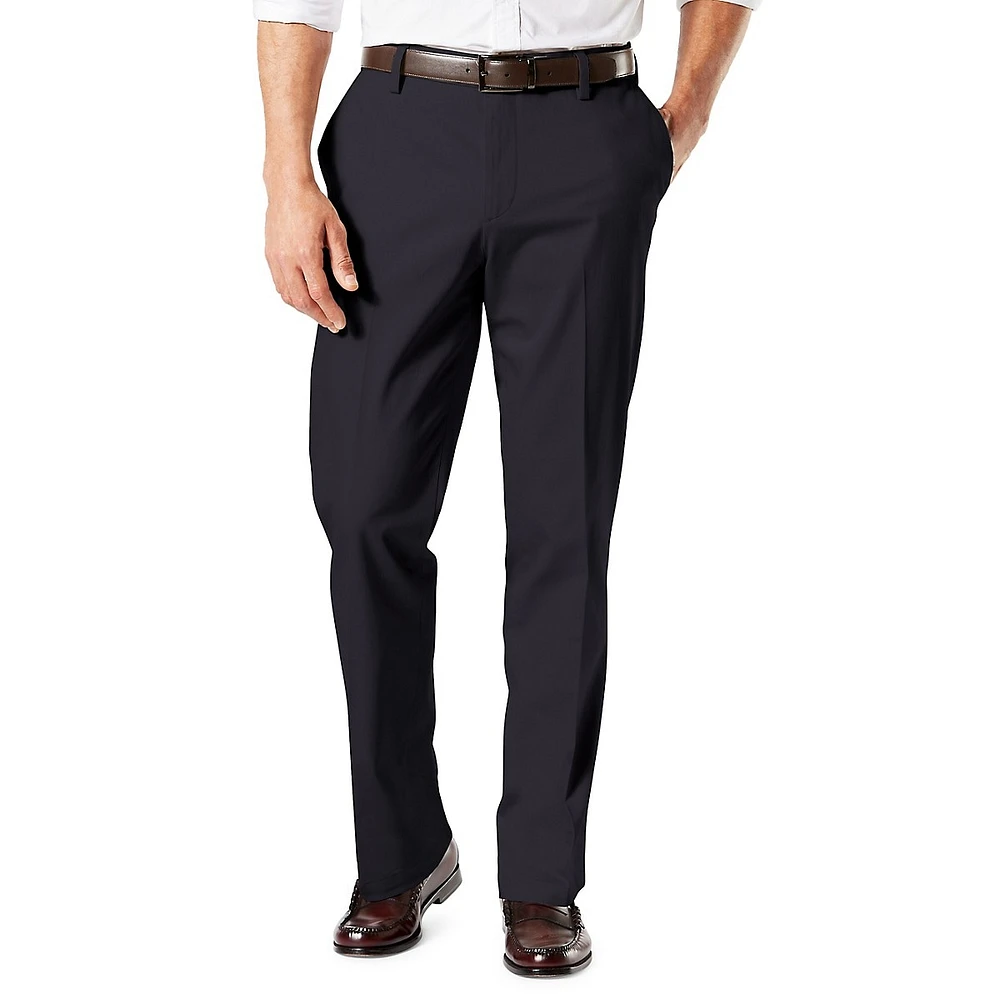 Straight Fit Signature Khaki Flat-Front Pants
