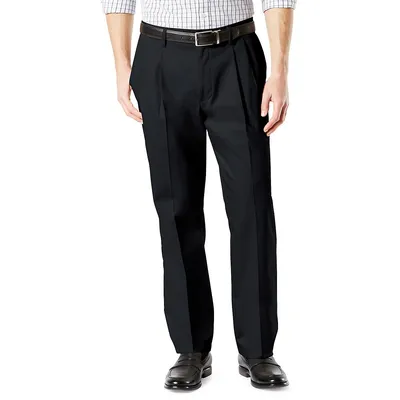 Classic Fit Pleated Signature Khaki Pants