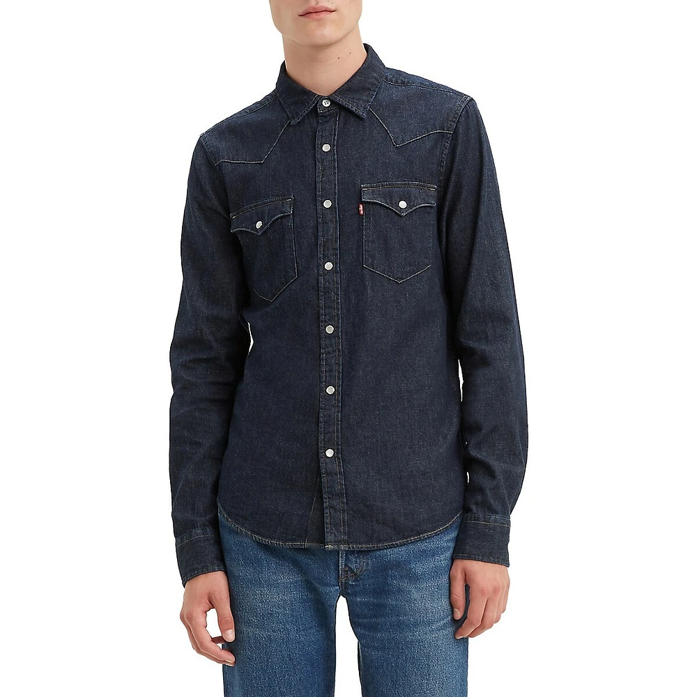 Chemise en denim de coupe traditionnelle