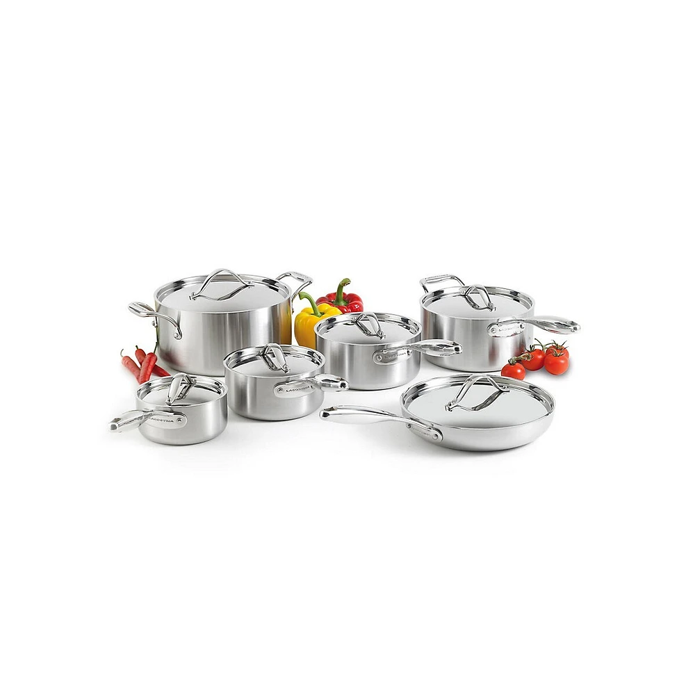 Academy Clad 12-Piece Stainless Steel Cookware Set - Induction Ready