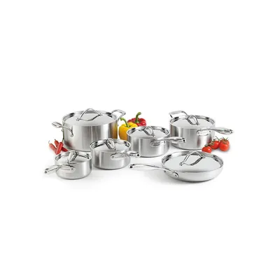 Academy Clad 12-Piece Stainless Steel Cookware Set - Induction Ready