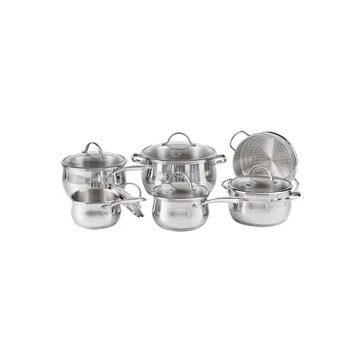 Bellissima 11-Piece 18/10 Stainless Steel Cookware Set - Induction Ready