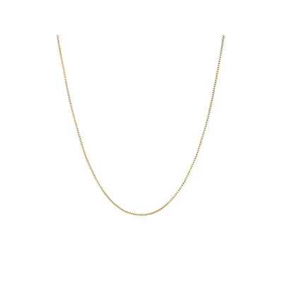 45cm (18") Hollow Round Box Chain In 14kt Yellow Gold