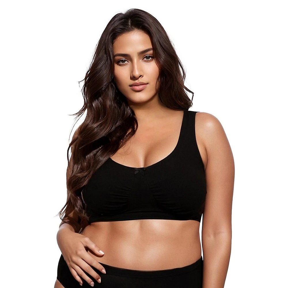 Full Figure Stretch-Cotton Soft Cup Bra 6459