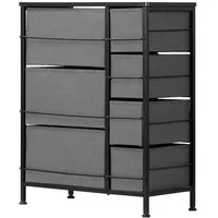 7 Fabric Drawers Dresser Organizer Large Storage Bedroom Nightstand W/ Metal Frame