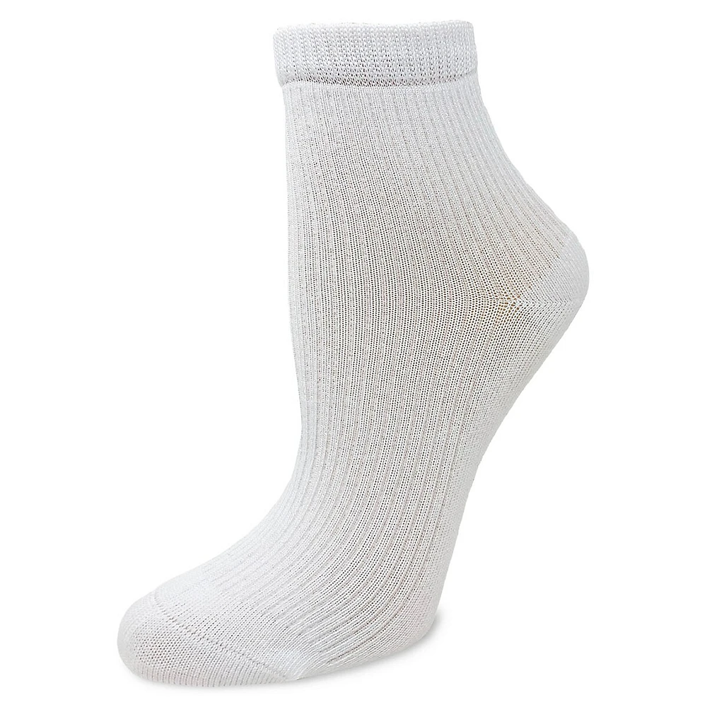 Women's Ribbed Quarter-Cut Socks