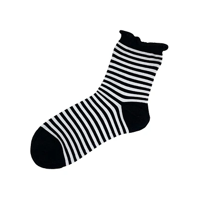 Women's Ruffle Stripe Mid-Crew Socks