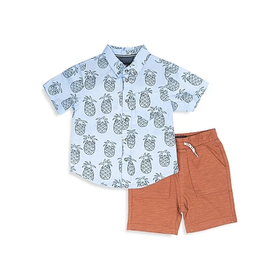 Little Boy's 2-Piece T-Shirt & Knit Shorts Set