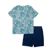 Little Boy's 2-Piece T-Shirt & Knit Shorts Set