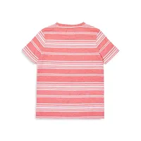 Little Boy's 2-Piece Striped T-Shirt & Knit Shorts Set