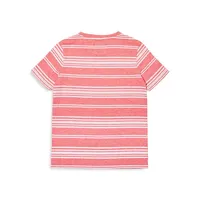 Little Boy's 2-Piece Striped T-Shirt & Knit Shorts Set