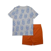 Little Boy's 2-Piece T-Shirt & Knit Shorts Set