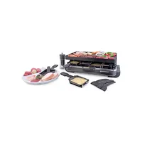 Raclette Party Grill pour huit personnes avec plaque de cuisson réversible en aluminium forgé antiadhésif