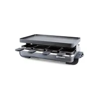 Raclette Party Grill pour huit personnes avec plaque de cuisson réversible en aluminium forgé antiadhésif