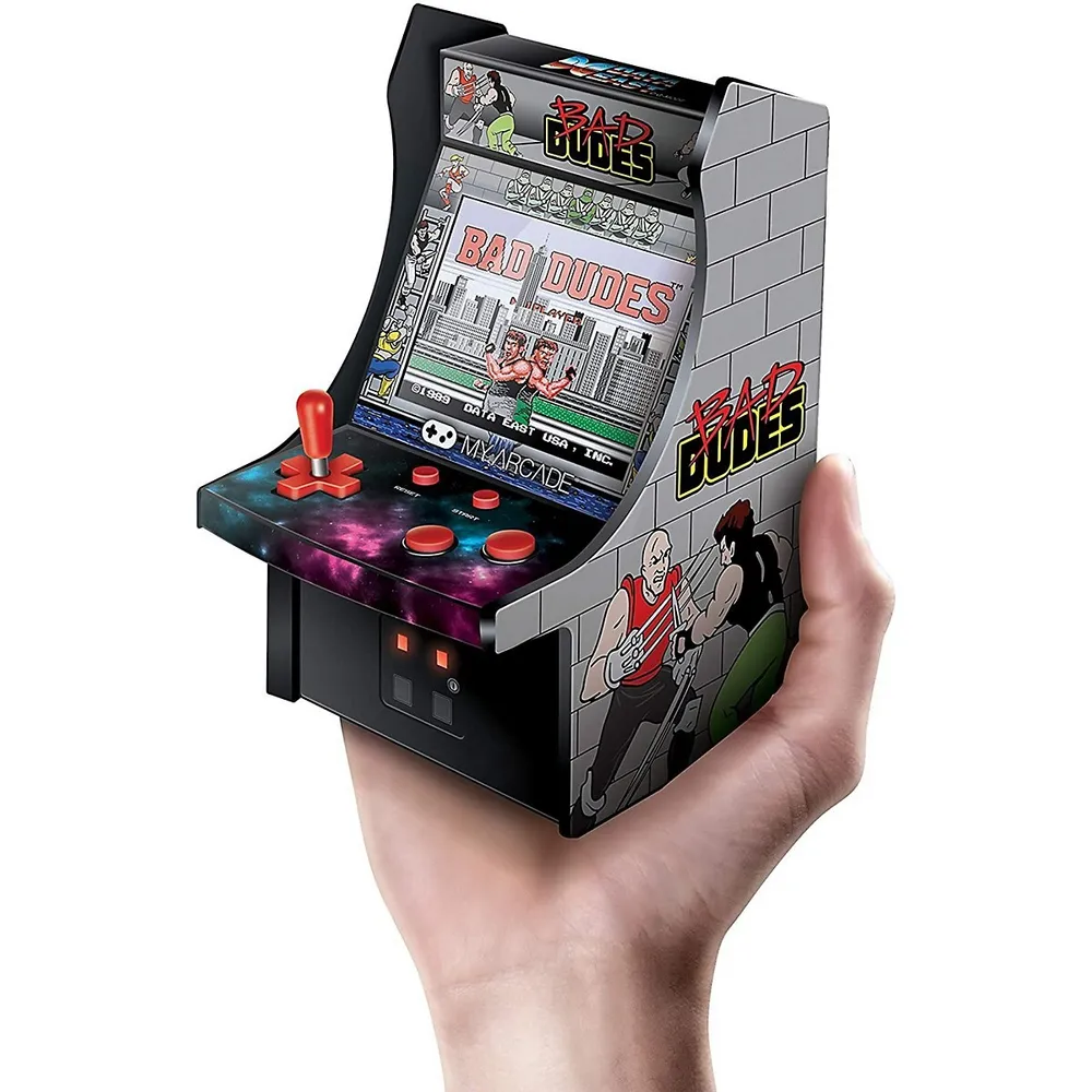 Micro Player Bad Dudes Retro Game-collectible Miniature-fully Playable, 6.75 Inch Collectible, Color Display, Speaker, Volume Buttons, Headphone Jack, Battery Or Micro Usb Powered