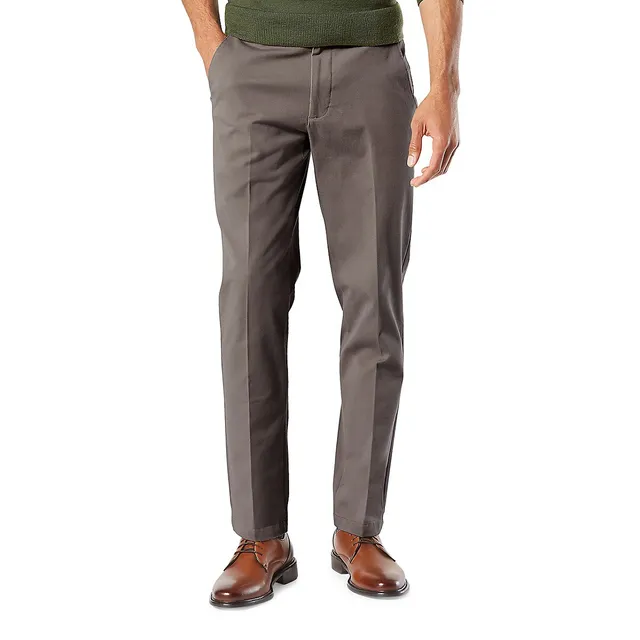Dockers Mens Signature Lux Cotton Classic Fit Pleated Creased Stretch  Khaki Pants  Macys