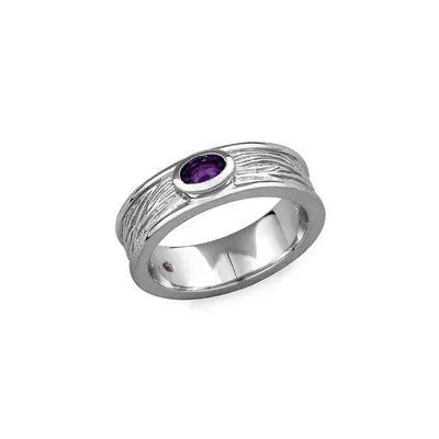 Ambrosia 925 Sterling Silver & Amethyst Ring