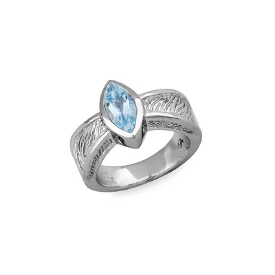Ambrosia 925 Sterling Silver & Blue Topaz Ring