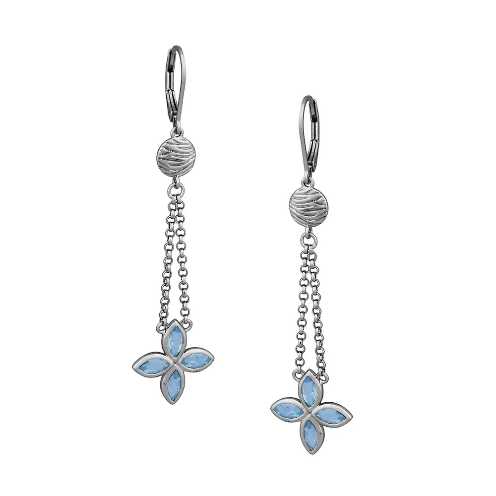 Bliss Sterling Silver & Blue Topaz Drop Earrings