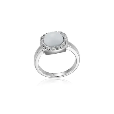 Sterling Silver Radiance White Agate Ring