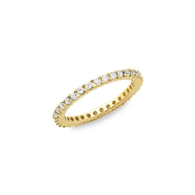 PAJ 18K Goldplated Sterling Silver & Cubic Zirconia Band Ring