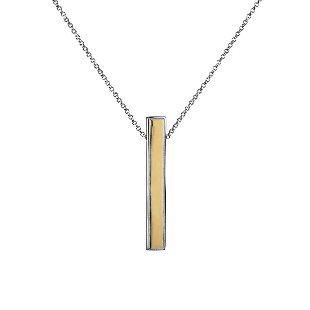 Mondrian 18K Goldplated Bar Pendant Necklace