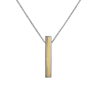 Mondrian 18K Goldplated Bar Pendant Necklace