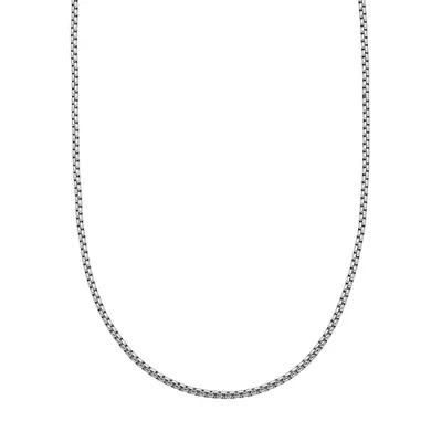 Stainless Steel Round Box Chain Necklace