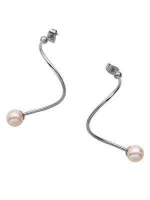 pearl spiral earrings