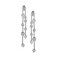 PAJ-Bridal Rhodium-Plated Sterling Silver & Cubic Zirconia Waterfall Earrings
