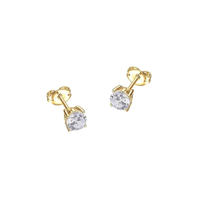 18K Goldplated Sterling Silver & Cubic Zirconia Stud Earrings