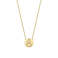 Initials 10K Yellow Gold & Cubic Zirconia Pendant Necklace