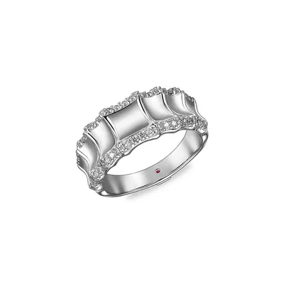 Island Life Rhodium-Plated Sterling Silver Seahorse-Patterned Ring