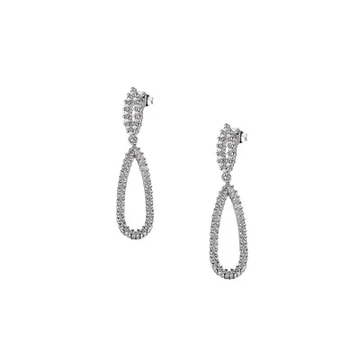 PAJ-Bridal Rhodium-Plated Sterling Silver & Cubic Zirconia Drop Earrings