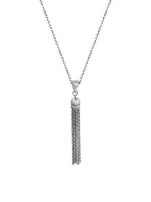 long silver tassel necklace