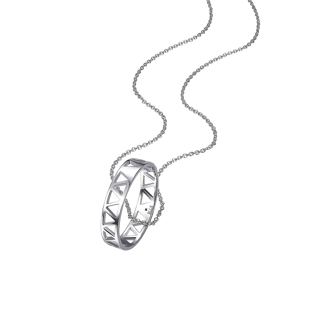 Cairo Rhodium-Plated Sterling Silver Pendant Necklace