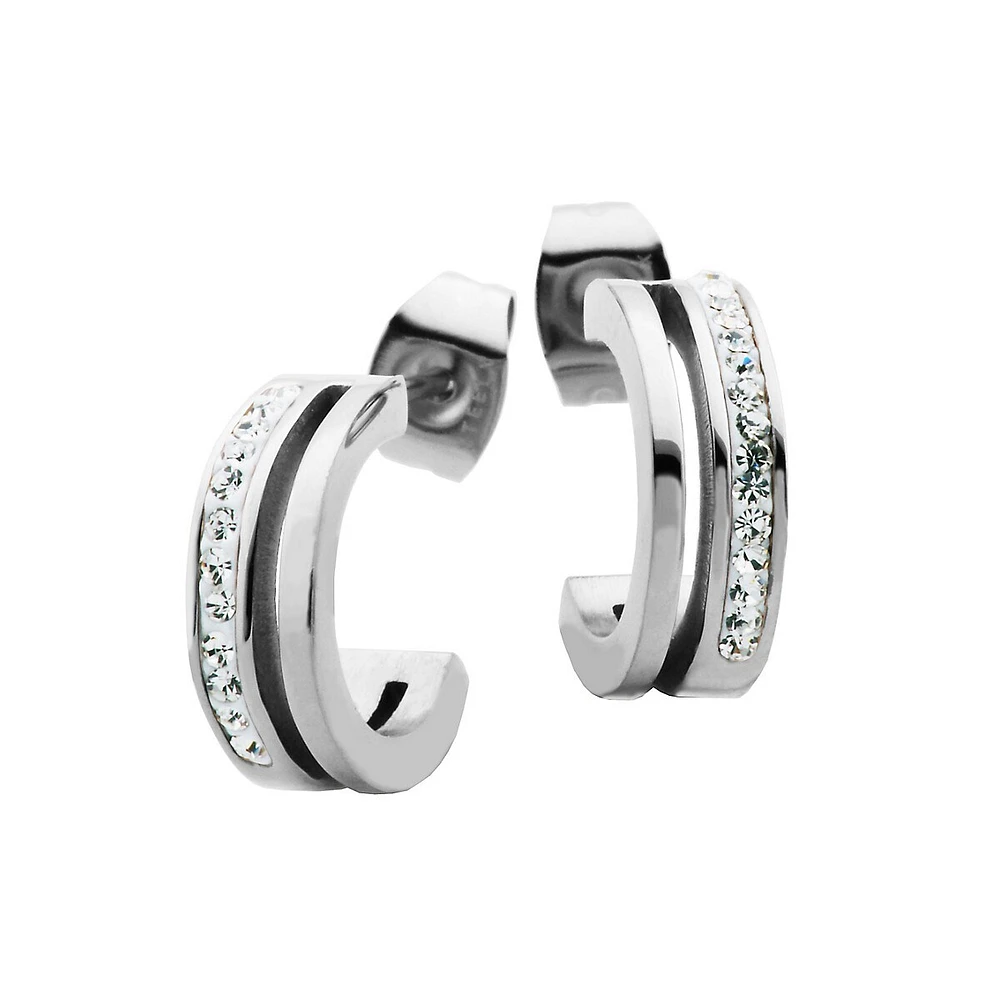 Half Hoop Crystal Earrings