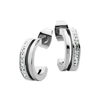 Half Hoop Crystal Earrings