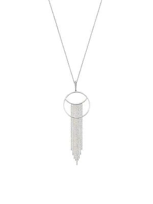 silver tassel drop necklace