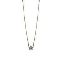 PAJ 18K Goldplated Sterling Silver & Diamond-Cut Cubic Zirconia Solitaire Necklace