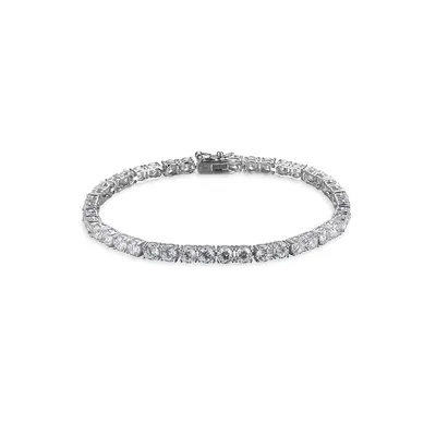 PAJ-Bridal Rhodium-Plated Sterling Silver & Cubic Zirconia Tennis Bracelet