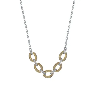 Lore Sterling Silver Two-Tone 18K Gold Plated Woven 5-Link Necklace