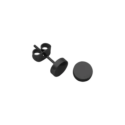 Élégants boutons d'oreilles en acier inoxydable à placage ionique noir