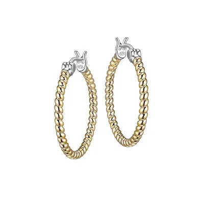 Linq Sterling Silver 18K Gold Plated Round Hoop Earrings