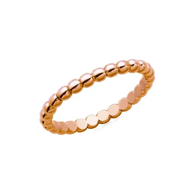 Rose Goldplated Stainless Steel Bead Ring