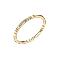 18K Goldplated & Cubic Zirconia Stackable Slim Ring