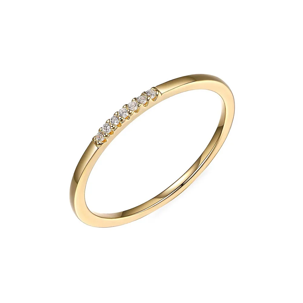 18K Goldplated & Cubic Zirconia Stackable Slim Ring