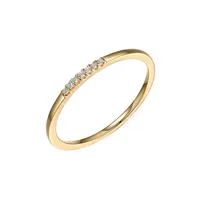 18K Goldplated & Cubic Zirconia Stackable Slim Ring